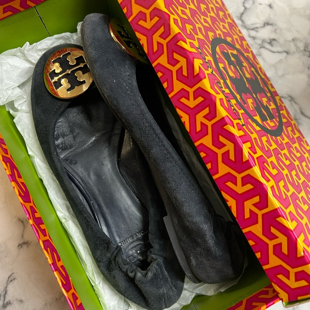 Navy Suede Tory Burch Flats
